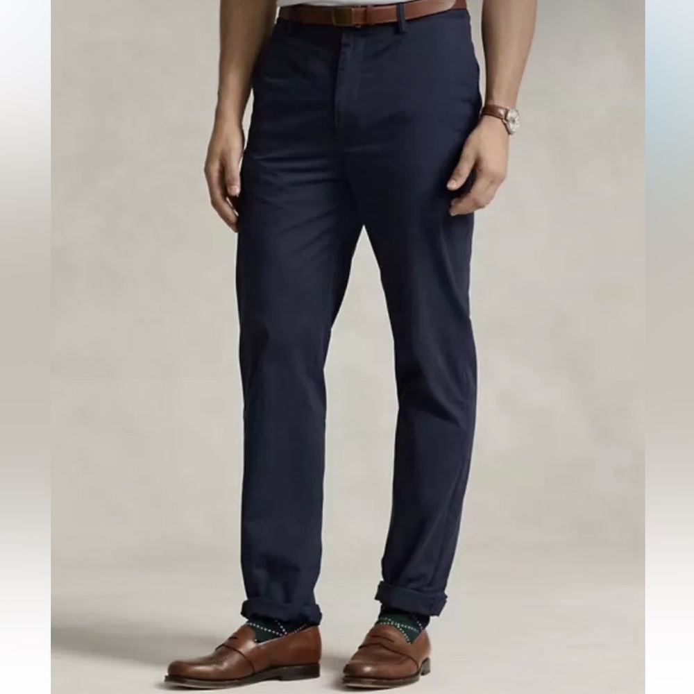 Polo Ralph Lauren Men's Pants Blue 38x32 Stretch Classic Fit, Cotton
